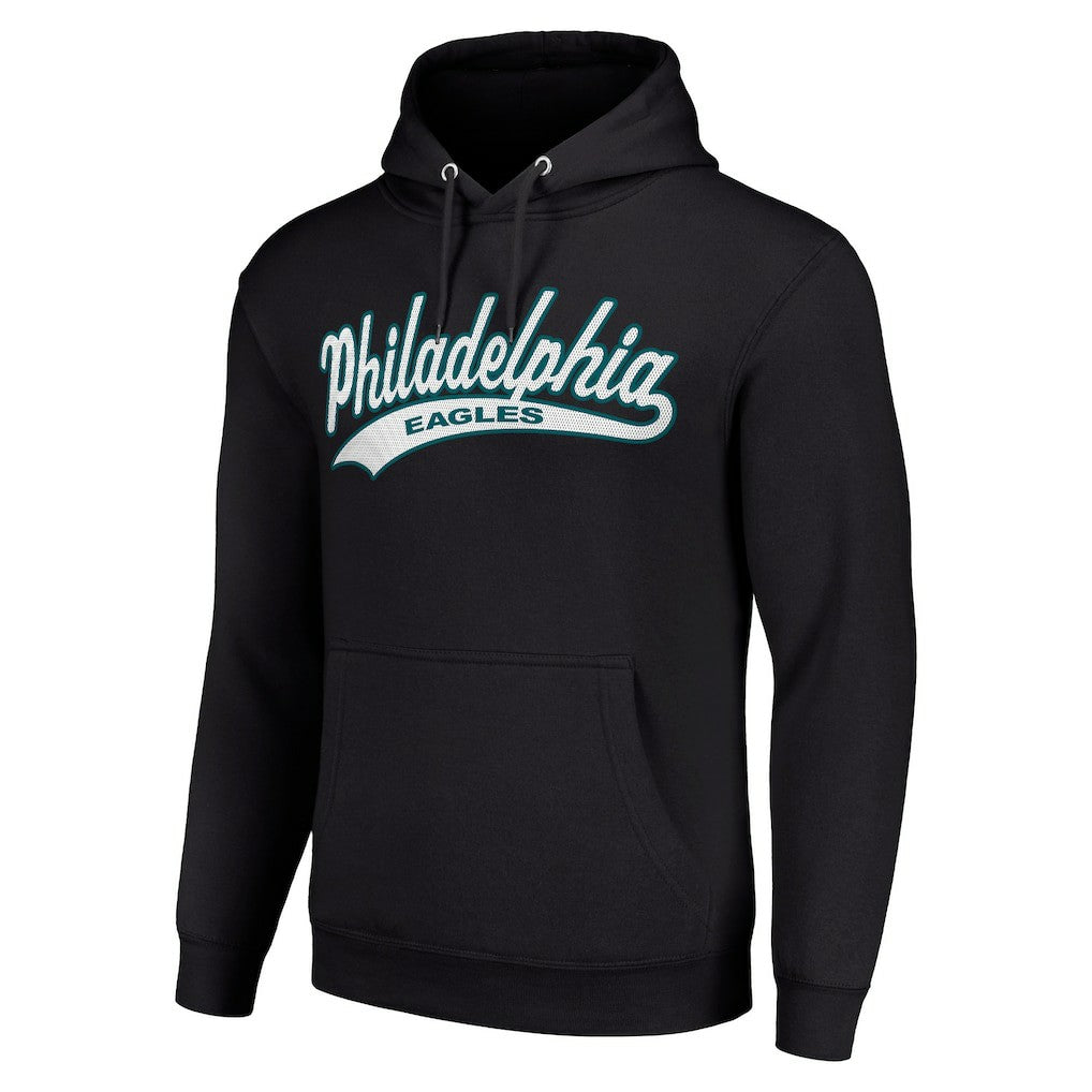 Philadelphia Eagles Starter Unisex Tailsweep Pullover Hoodie - Black Hoodies