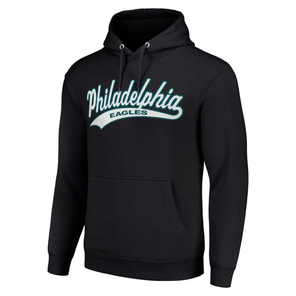 Philadelphia Eagles Starter Unisex Tailsweep Pullover Hoodie - Black Hoodies