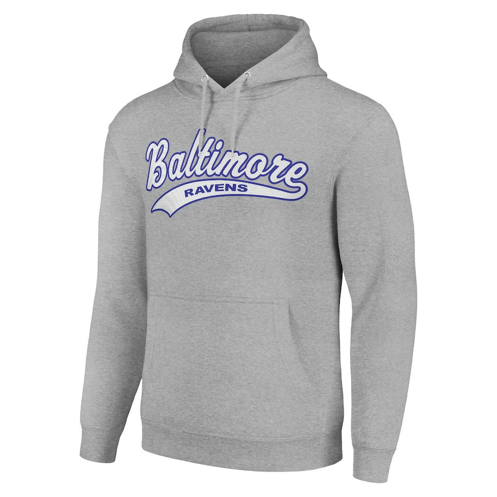 Baltimore Ravens Starter Unisex Tailsweep Pullover Hoodie - Heather Gray Hoodies