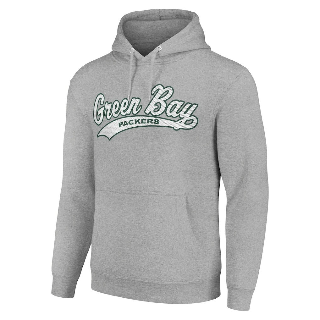 Green Bay Packers Starter Unisex Tailsweep Pullover Hoodie - Heather Gray Hoodies