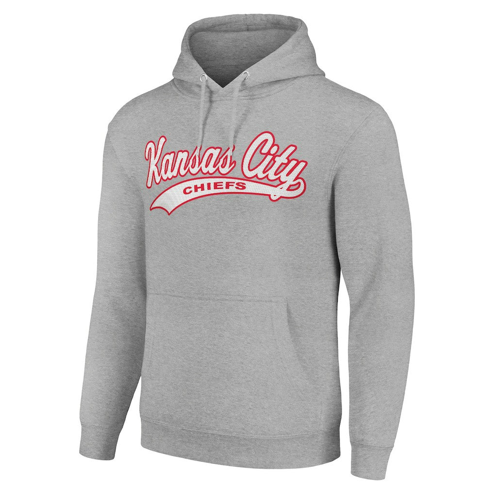 Kansas City Chiefs Starter Unisex Tailsweep Pullover Hoodie - Heather Gray Hoodies