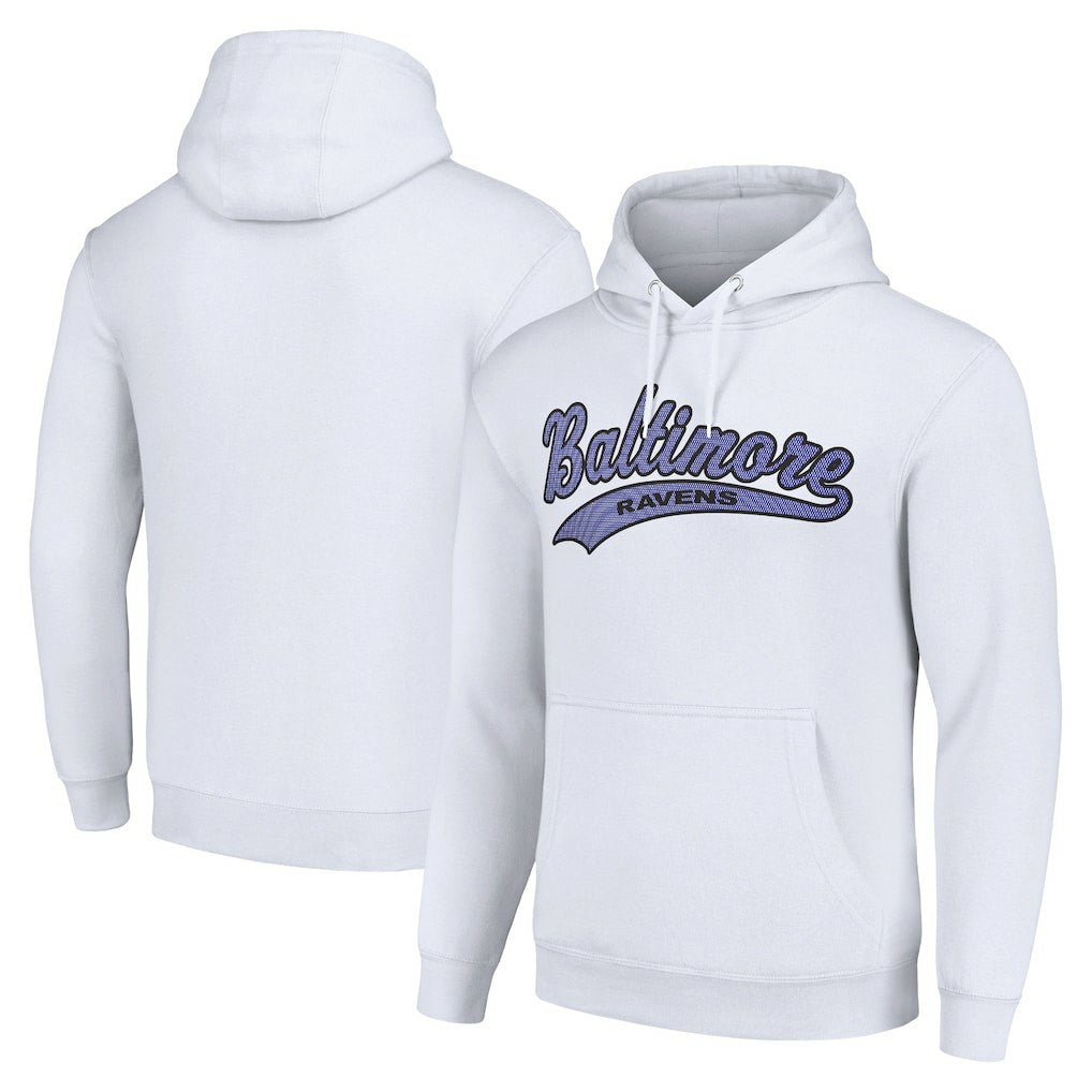 Baltimore Ravens Starter Unisex Tailsweep Pullover Hoodie - White Hoodies
