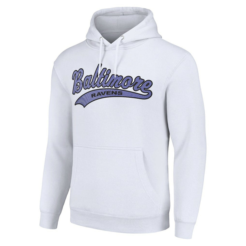Baltimore Ravens Starter Unisex Tailsweep Pullover Hoodie - White Hoodies