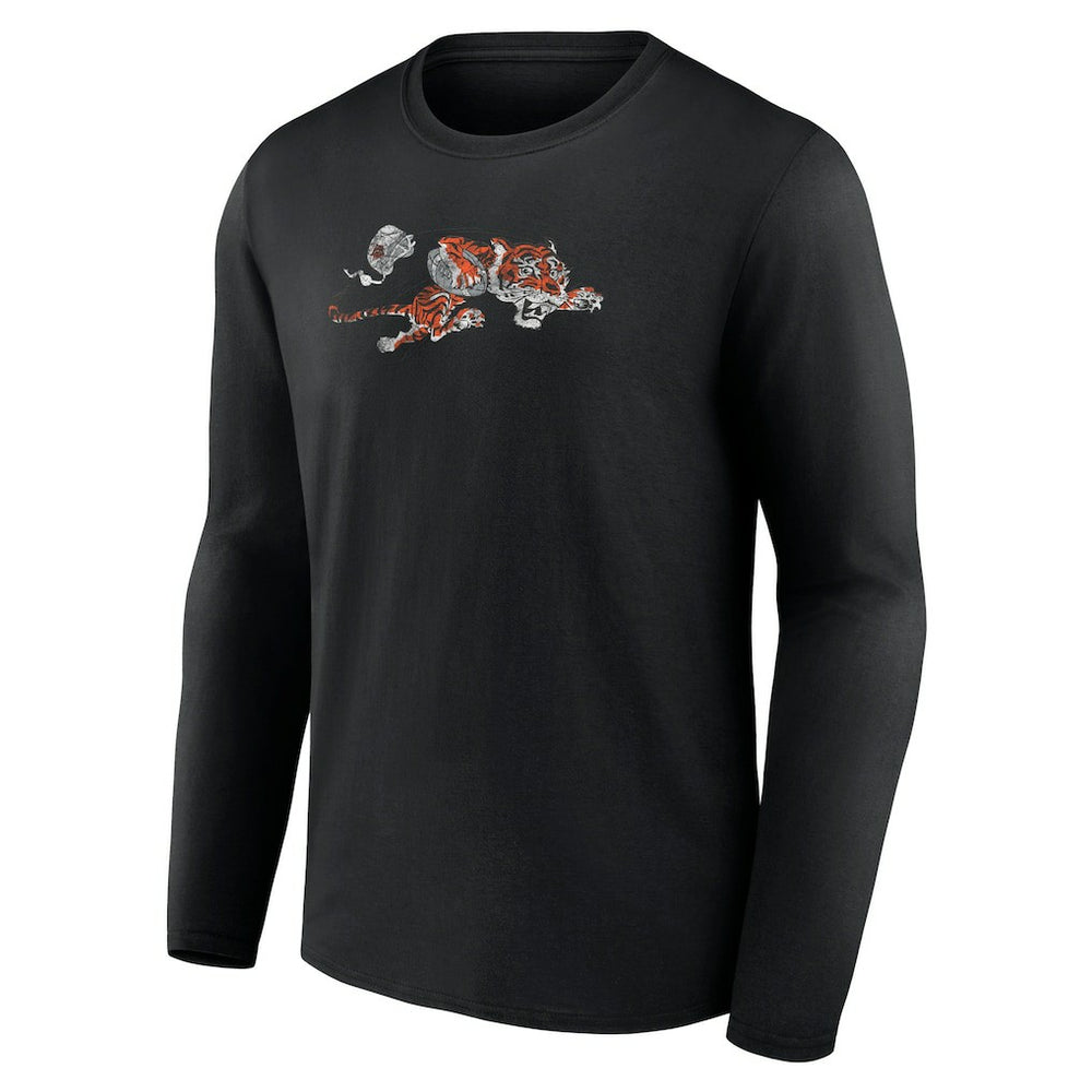 Cincinnati Bengals Throwback Long Sleeve T-Shirt - Black T-shirts
