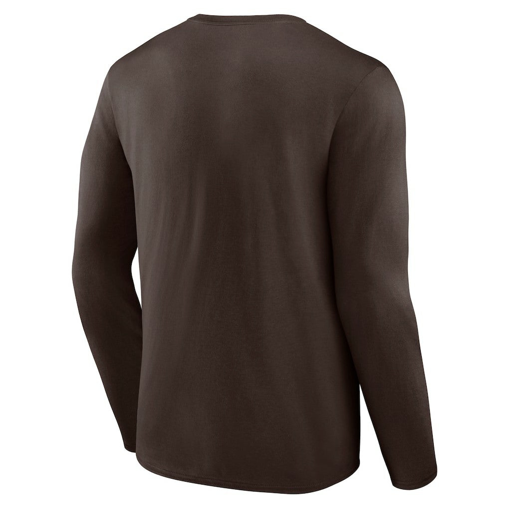 Cleveland Browns Throwback Long Sleeve T-Shirt - Brown T-shirts