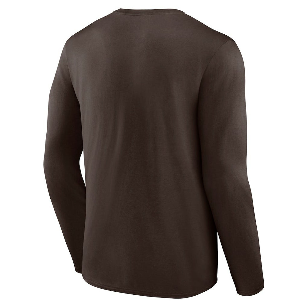 Cleveland Browns Throwback Long Sleeve T-Shirt - Brown T-shirts
