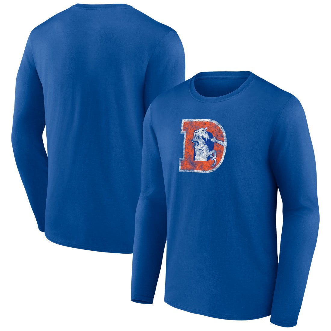 Denver Broncos Throwback Long Sleeve T-Shirt - Royal T-shirts
