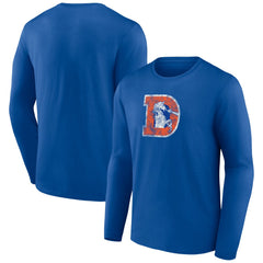 Denver Broncos Throwback Long Sleeve T-Shirt - Royal T-shirts