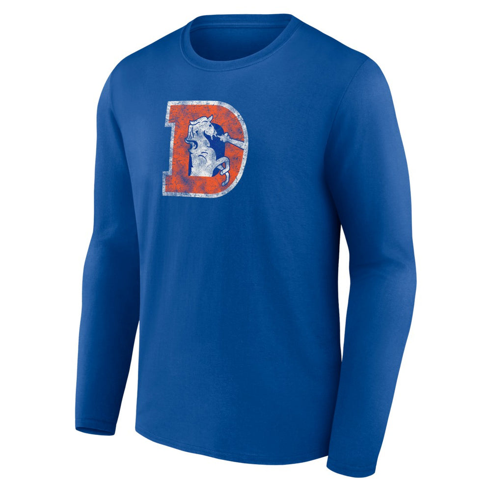 Denver Broncos Throwback Long Sleeve T-Shirt - Royal T-shirts