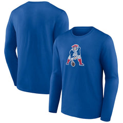 New England Patriots Throwback Long Sleeve T-Shirt - Royal T-shirts