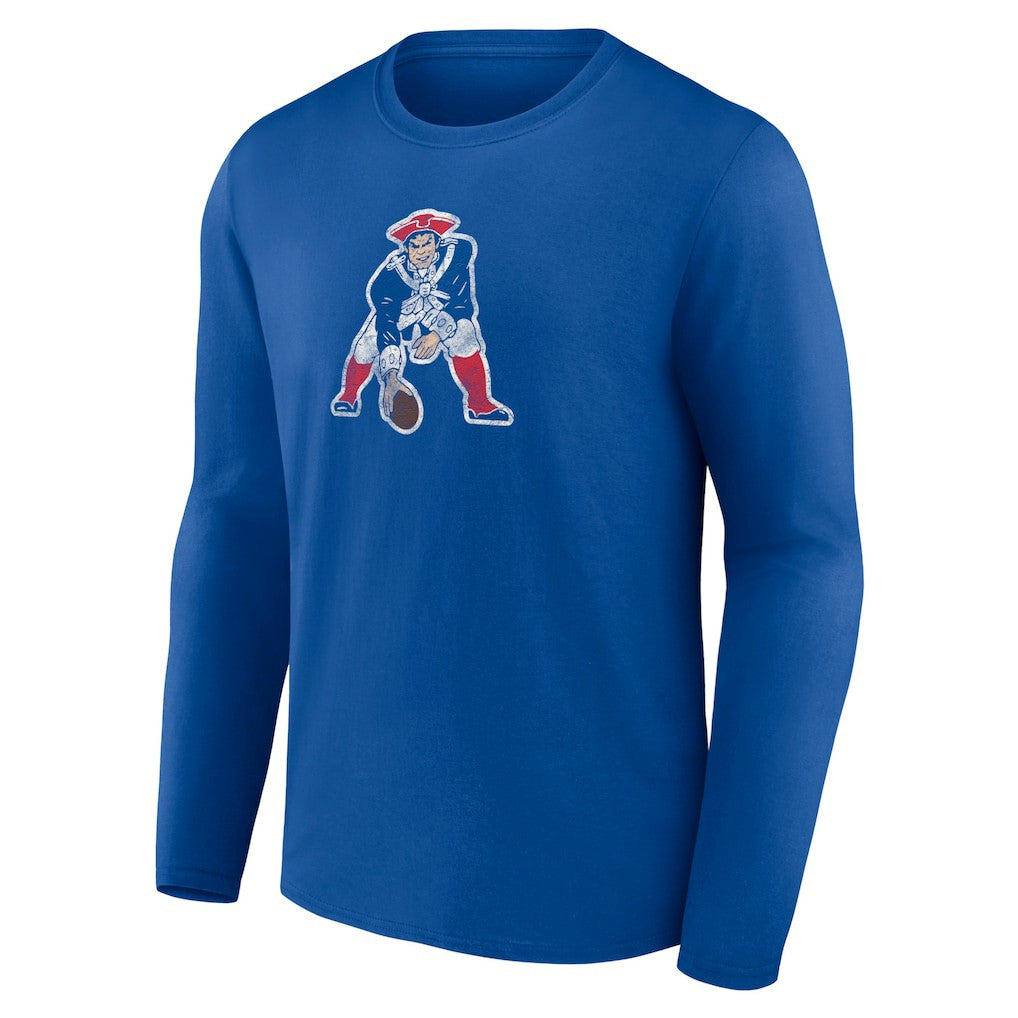 New England Patriots Throwback Long Sleeve T-Shirt - Royal T-shirts