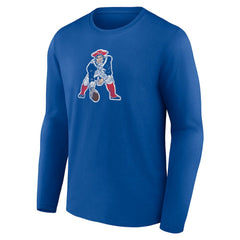 New England Patriots Throwback Long Sleeve T-Shirt - Royal T-shirts