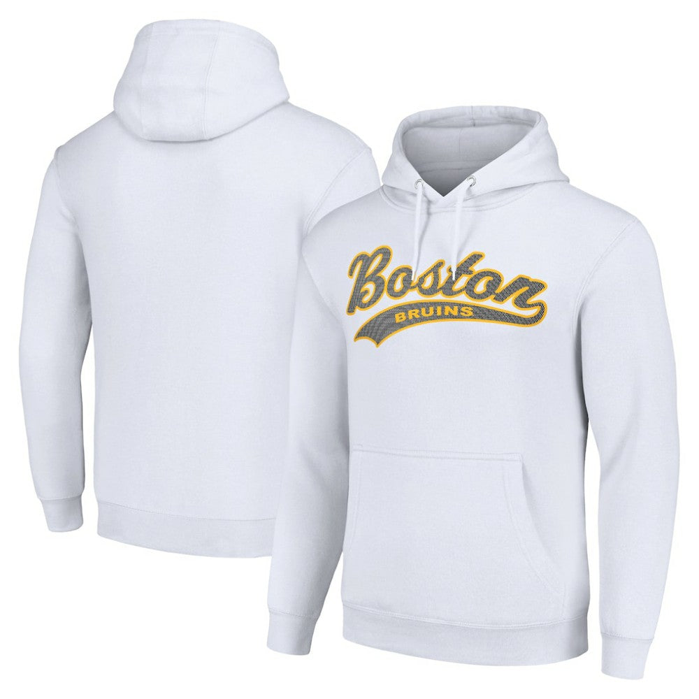 Boston Bruins Starter Tailsweep Fleece Tri-Blend Pullover Hoodie - White | US 200652648