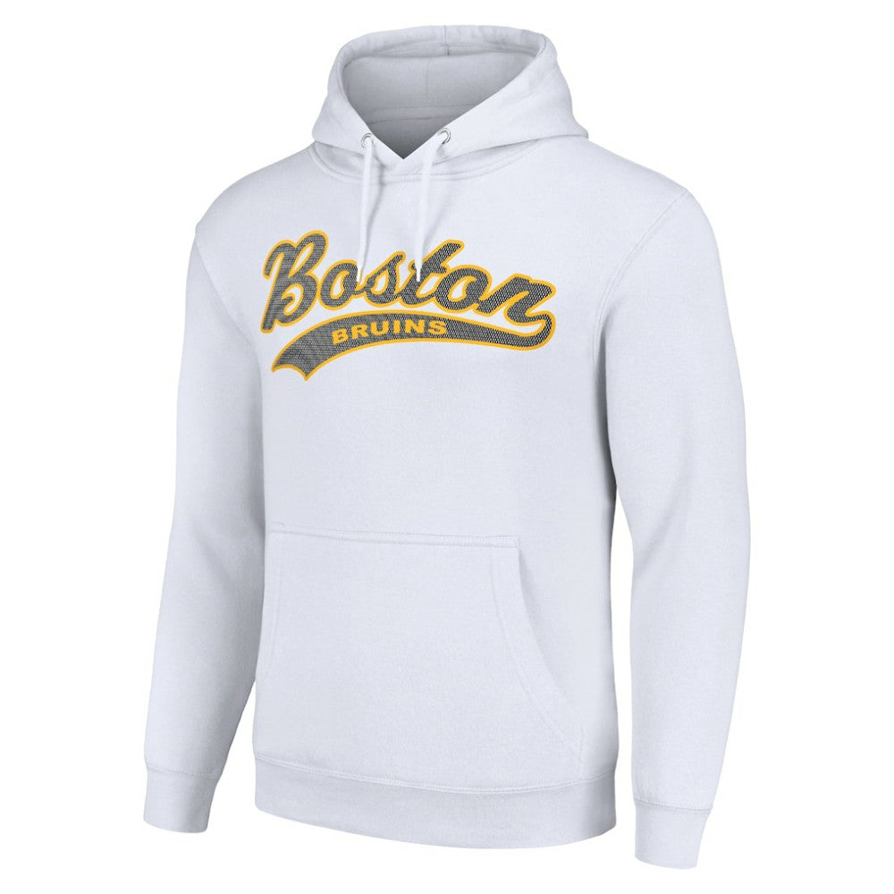 Boston Bruins Starter Tailsweep Fleece Tri-Blend Pullover Hoodie - White | US 200652648