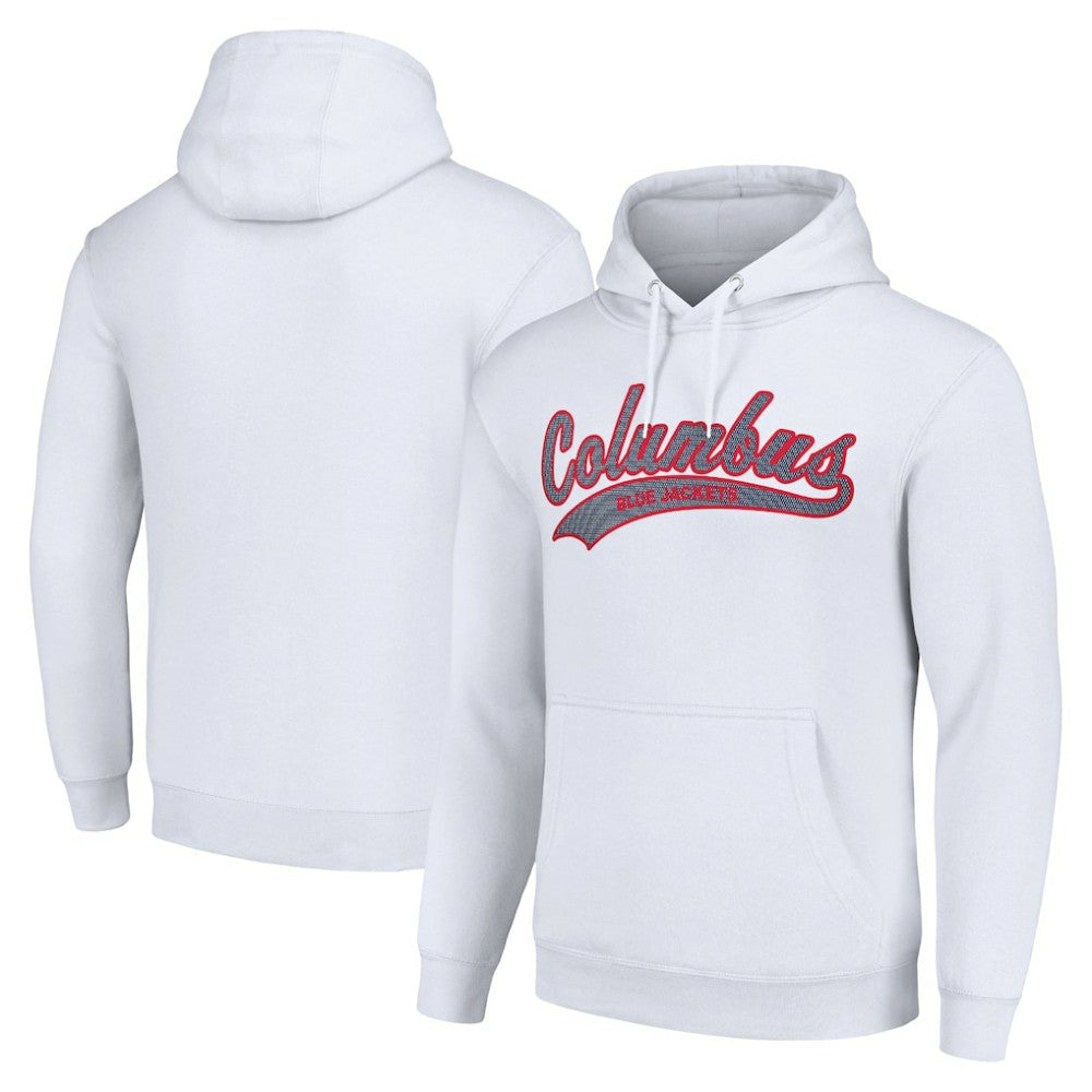 Columbus Blue Jackets Starter Tailsweep Fleece Tri-Blend Pullover Hoodie - White | US 200652654