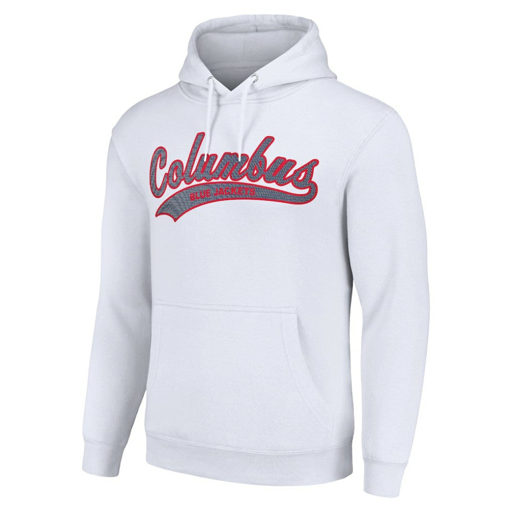 Columbus Blue Jackets Starter Tailsweep Fleece Tri-Blend Pullover Hoodie - White | US 200652654