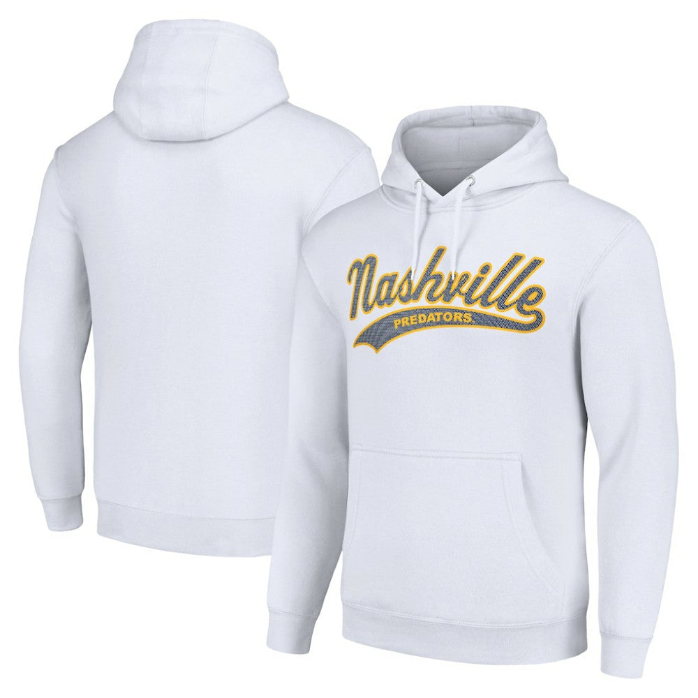Nashville Predators Starter Tailsweep Fleece Tri-Blend Pullover Hoodie - White | US 200652662