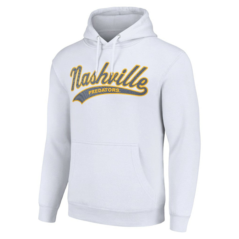 Nashville Predators Starter Tailsweep Fleece Tri-Blend Pullover Hoodie - White | US 200652662
