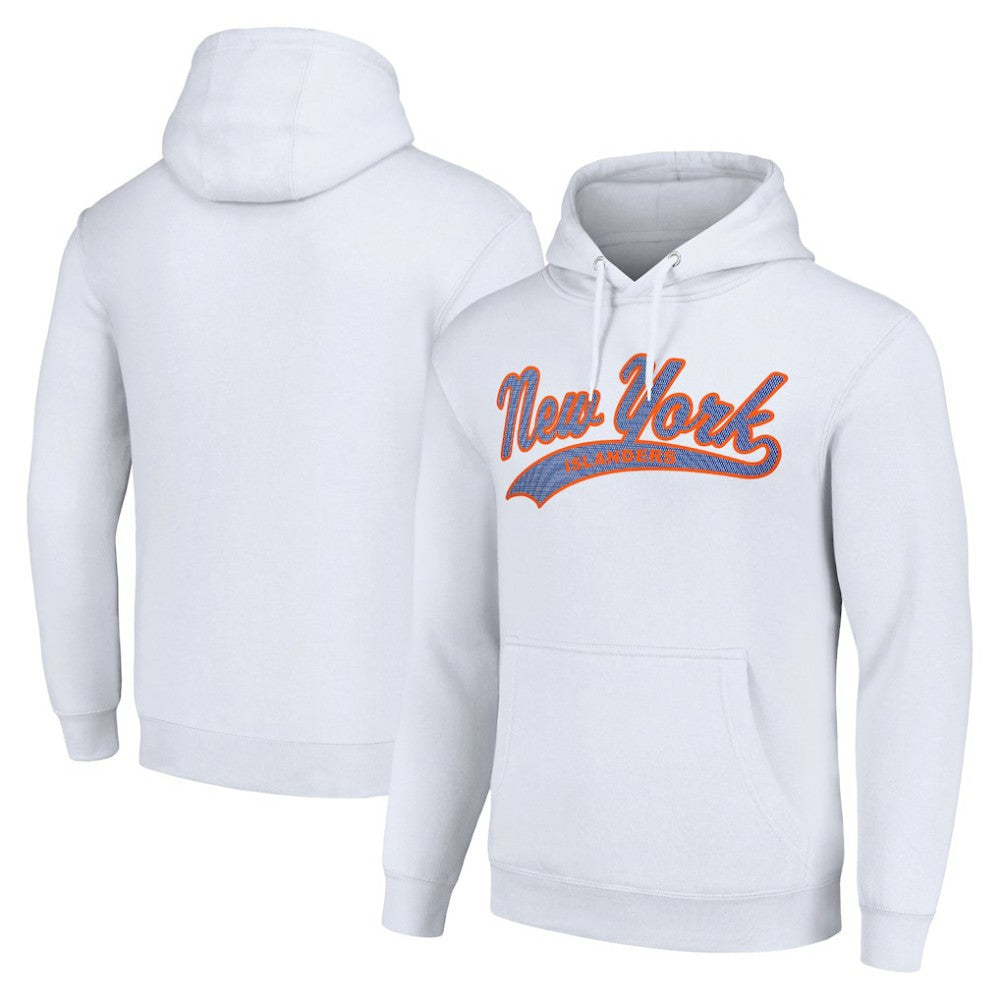 New York Islanders Starter Tailsweep Fleece Tri-Blend Pullover Hoodie - White | US 200652664