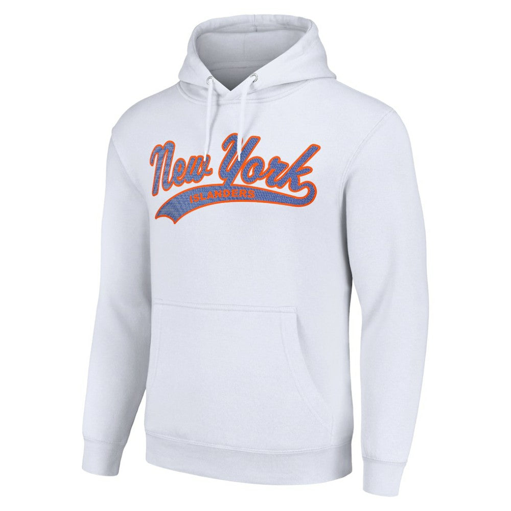 New York Islanders Starter Tailsweep Fleece Tri-Blend Pullover Hoodie - White | US 200652664