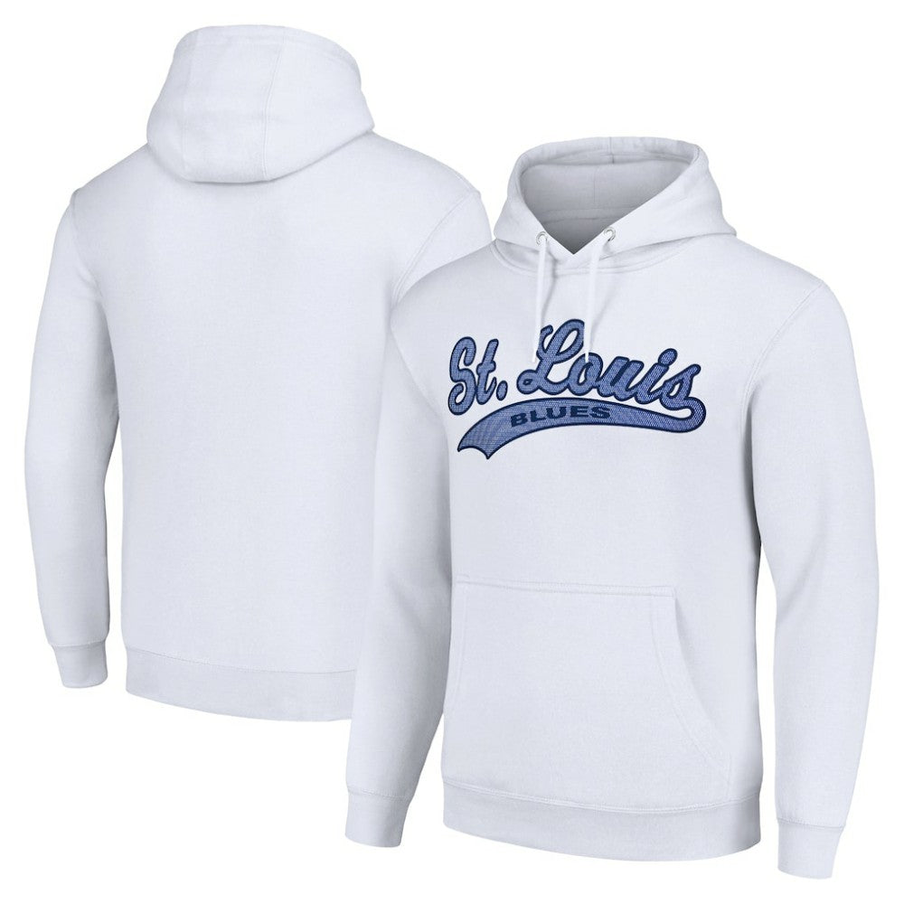 St. Louis Blues Starter Tailsweep Fleece Tri-Blend Pullover Hoodie - White | US 200652672