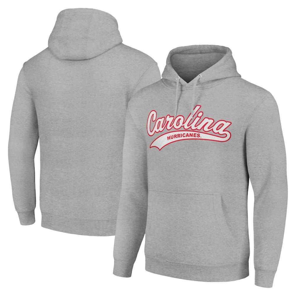 Carolina Hurricanes Starter Tailsweep Fleece Tri-Blend Pullover Hoodie - Heather Gray | US 200652683