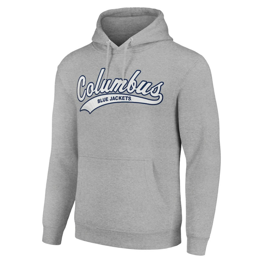 Columbus Blue Jackets Starter Tailsweep Fleece Tri-Blend Pullover Hoodie - Heather Gray | US 200652686