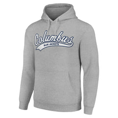 Columbus Blue Jackets Starter Tailsweep Fleece Tri-Blend Pullover Hoodie - Heather Gray | US 200652686