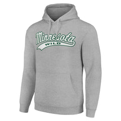 Minnesota Wild Starter Tailsweep Fleece Tri-Blend Pullover Hoodie - Heather Gray | US 200652692