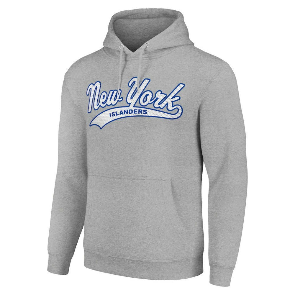 New York Islanders Starter Tailsweep Fleece Tri-Blend Pullover Hoodie - Heather Gray | US 200652696