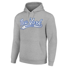 New York Rangers Starter Tailsweep Fleece Tri-Blend Pullover Hoodie - Heather Gray | US 200652697