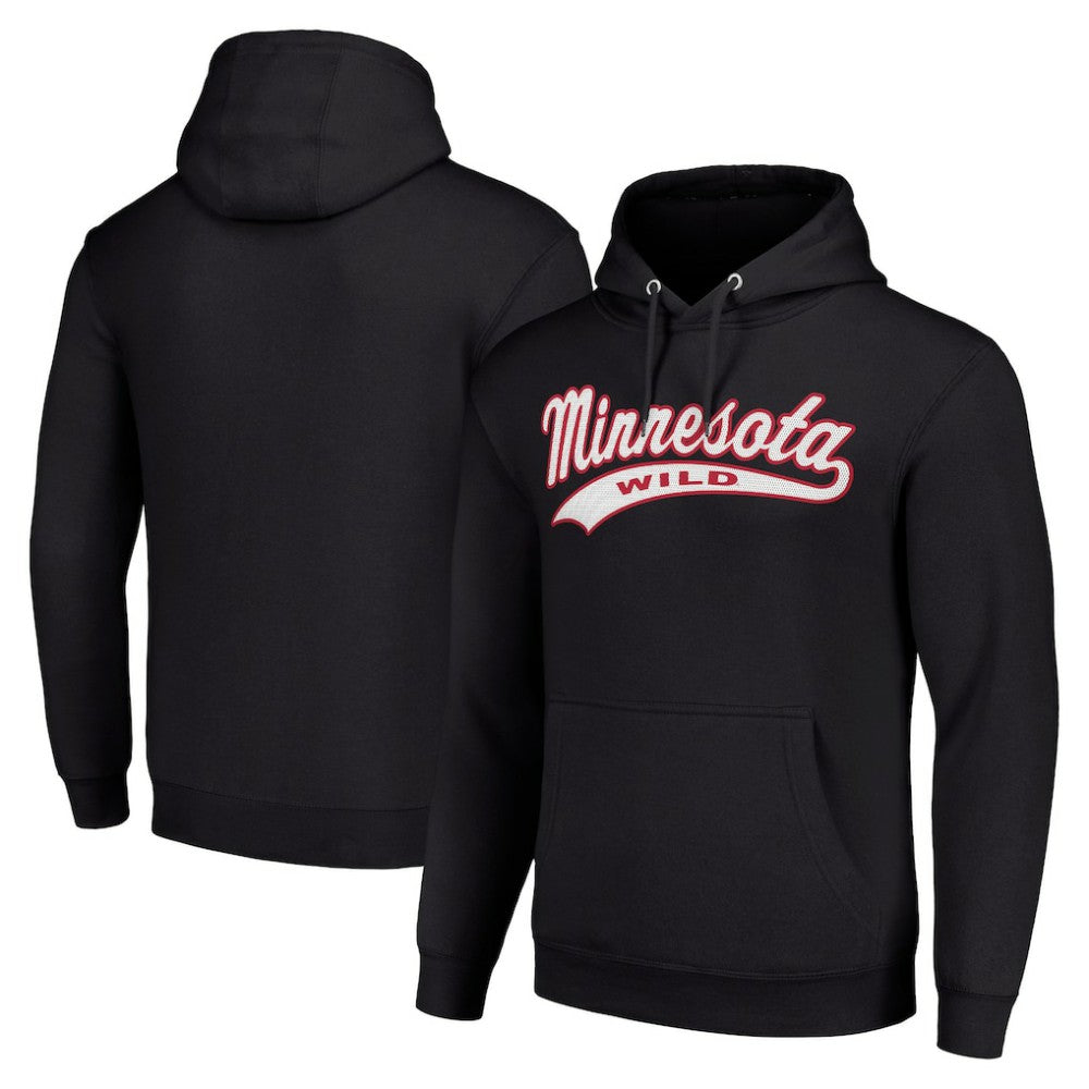 Minnesota Wild Starter Tailsweep Fleece Tri-Blend Pullover Hoodie - Black | US 200652719