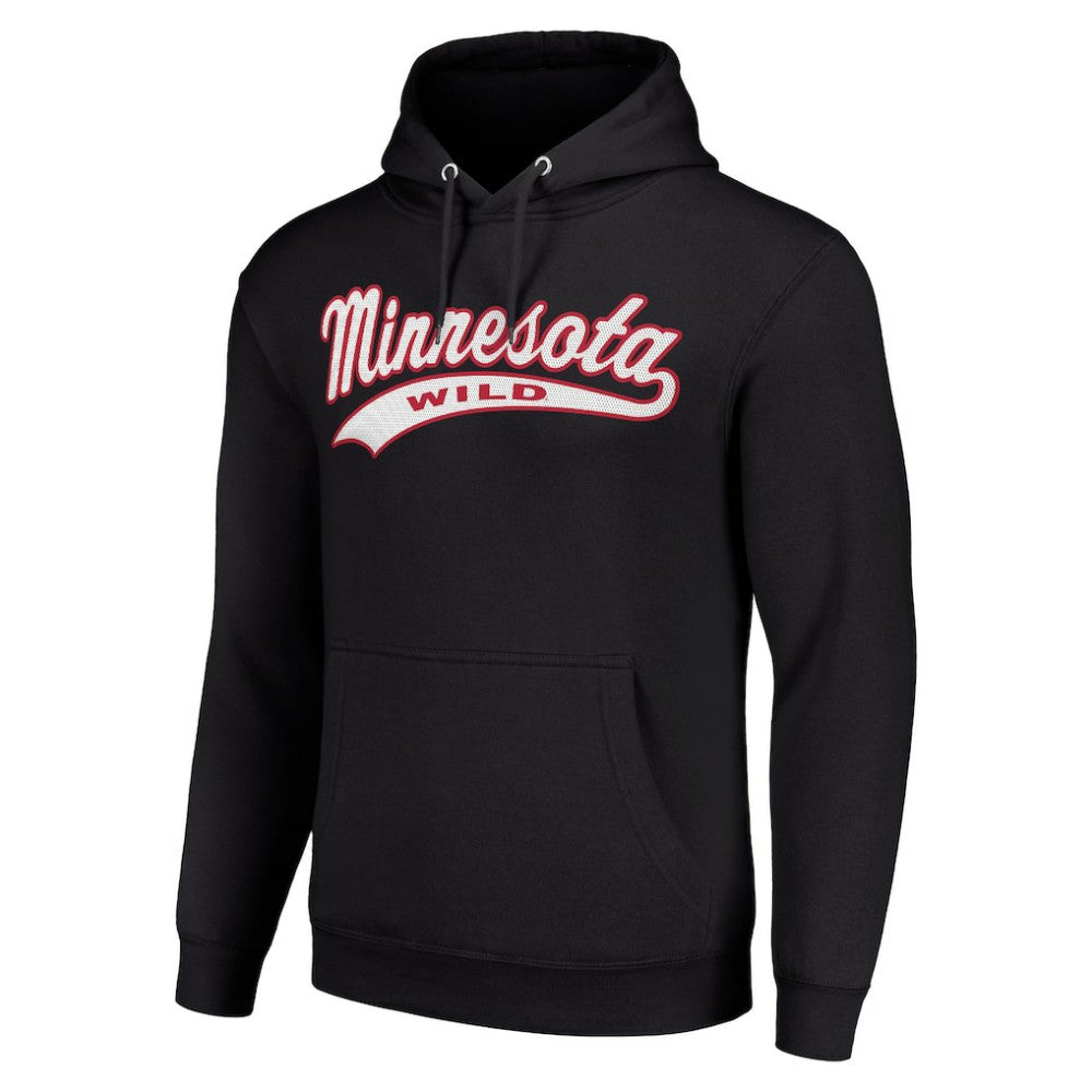 Minnesota Wild Starter Tailsweep Fleece Tri-Blend Pullover Hoodie - Black | US 200652719