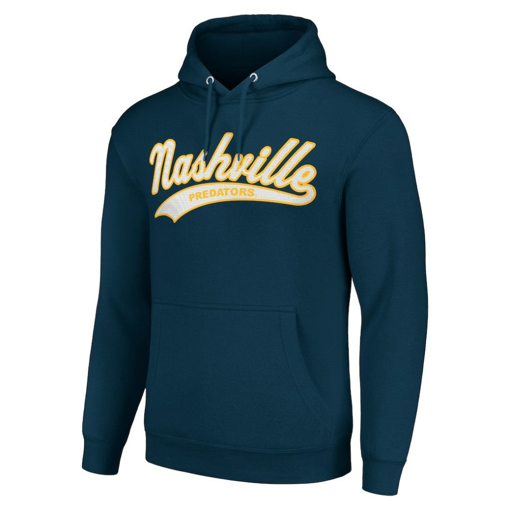 Nashville Predators Starter Tailsweep Fleece Tri-Blend Pullover Hoodie - Navy | US 200652731