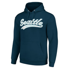 Seattle Kraken Starter Tailsweep Fleece Tri-Blend Pullover Hoodie - Deep Sea Blue | US 200652732
