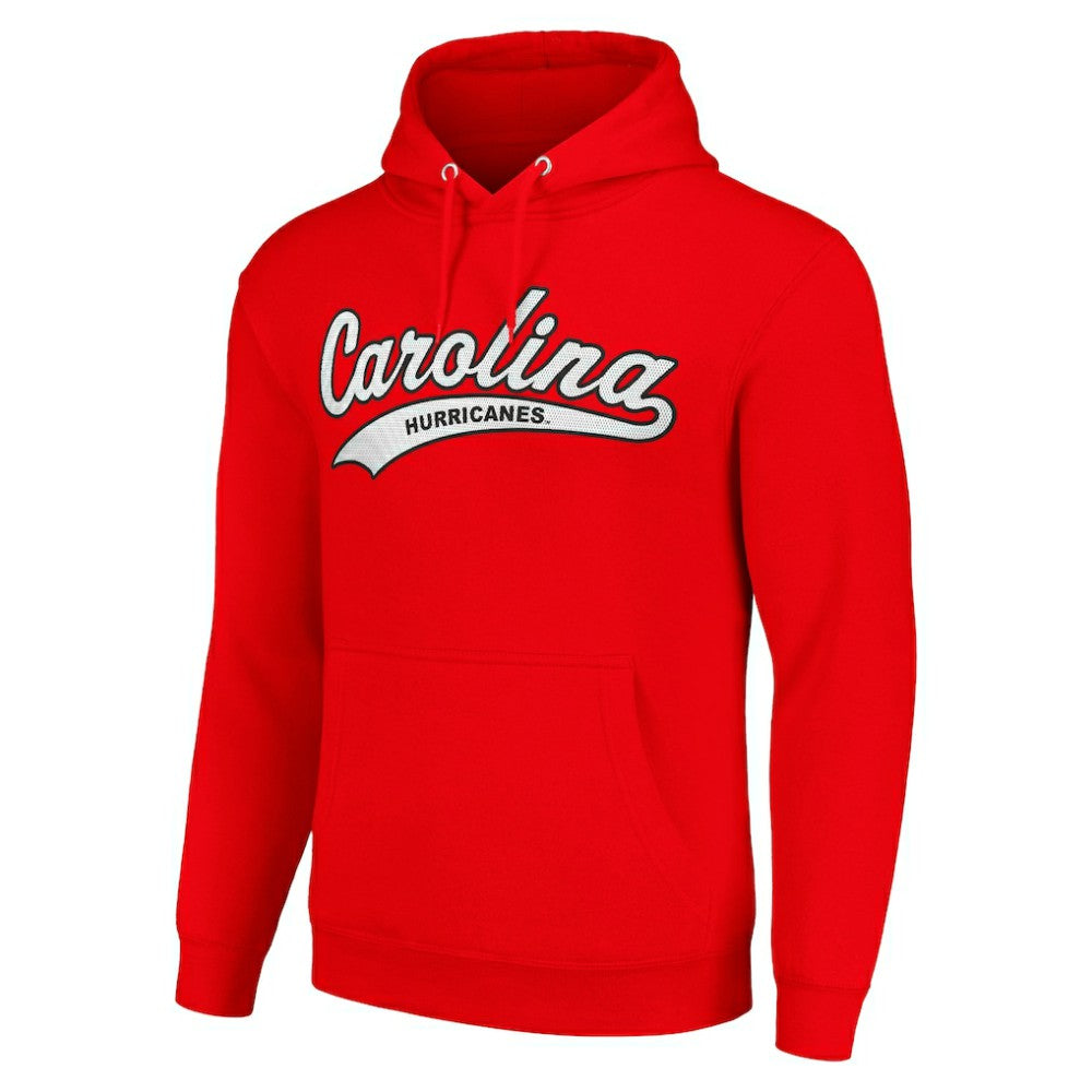 Carolina Hurricanes Starter Tailsweep Fleece Tri-Blend Pullover Hoodie - Red | US 200652739