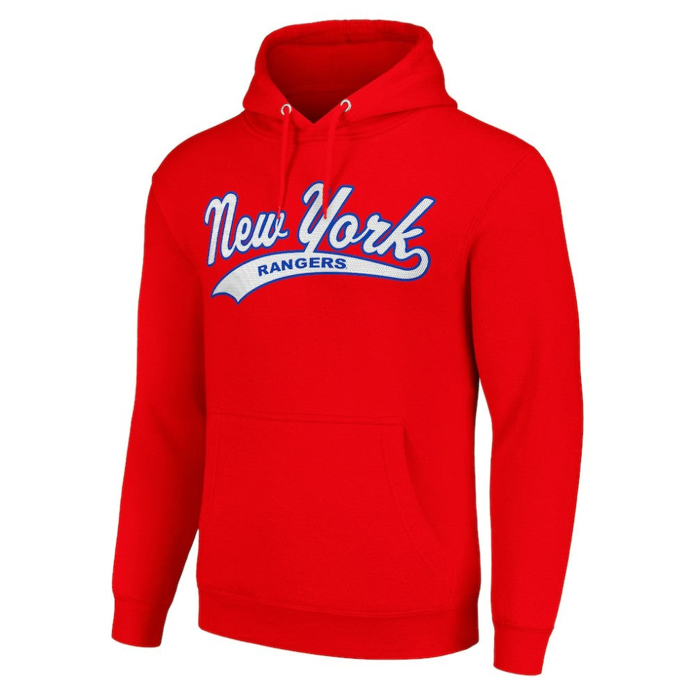 New York Rangers Starter Tailsweep Fleece Tri-Blend Pullover Hoodie - Red | US 200652745