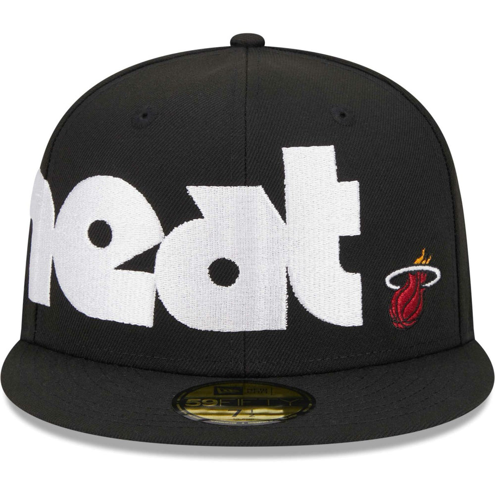 Miami Heat Checkerboard UV 59FIFTY Fitted Hat Black - New Era