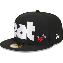 Miami Heat Checkerboard UV 59FIFTY Fitted Hat Black - New Era