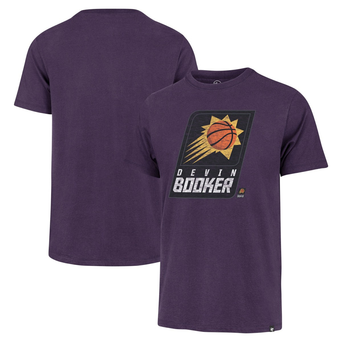 Devin Booker Phoenix Suns '47 Player Logo Vintage T-Shirt Purple - 47 brand