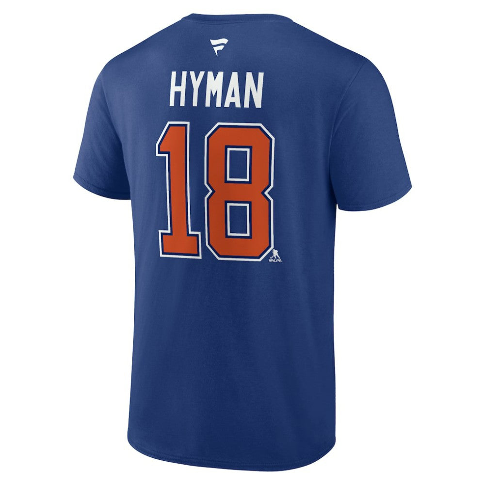 Zach Hyman Edmonton Oilers Fanatics Authentic Stack Name & Number T-Shirt - Blue | US 200656077