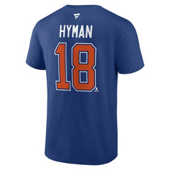 Zach Hyman Edmonton Oilers Fanatics Authentic Stack Name & Number T-Shirt - Blue | US 200656077