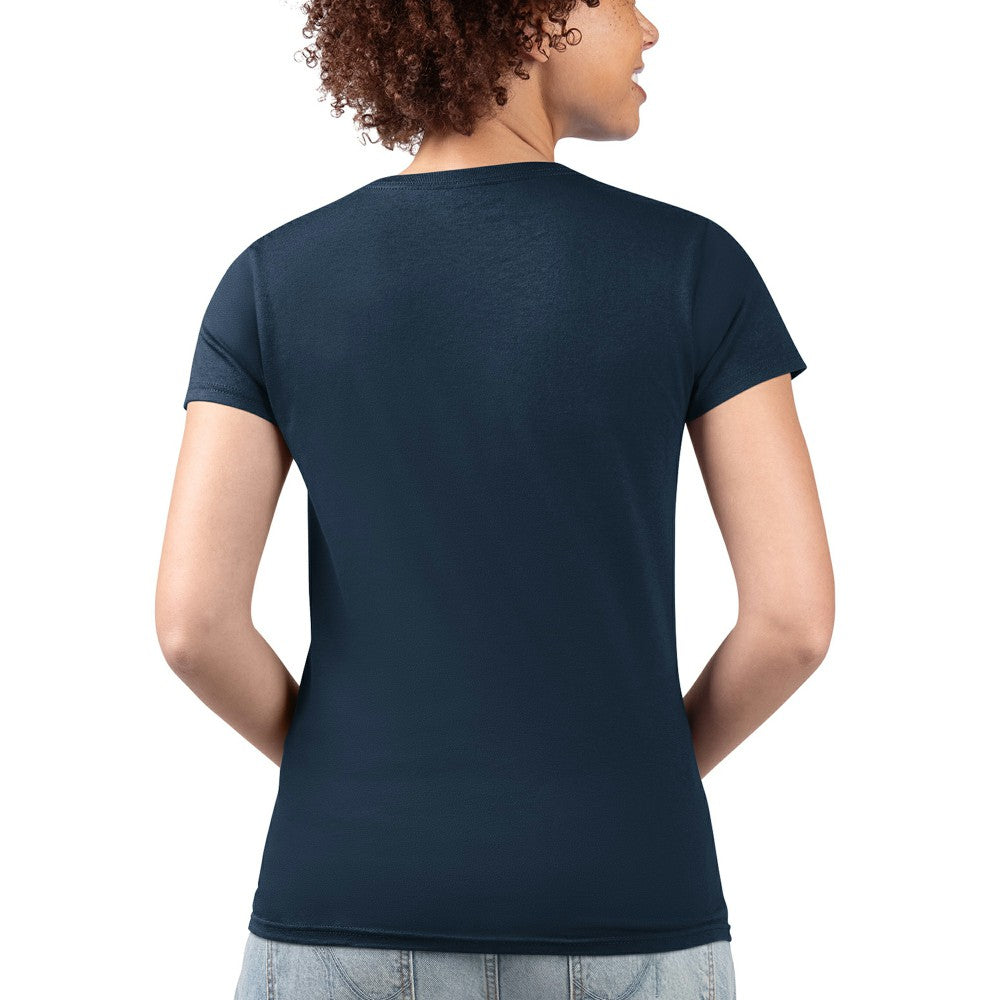 Los Angeles Angels G-III 4Her by Carl Banks Women's Super-Slim Fit Lightweight City Graphic V-Neck T-Shirt - Navy T-shirts