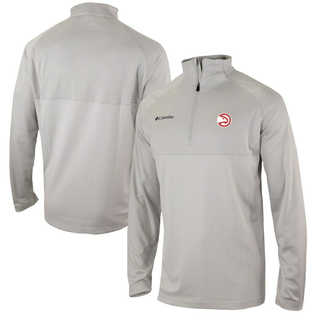 Atlanta Hawks Omni-Wick Rockin' It Quarter-Zip Pullover Top Heather Gray - Columbia