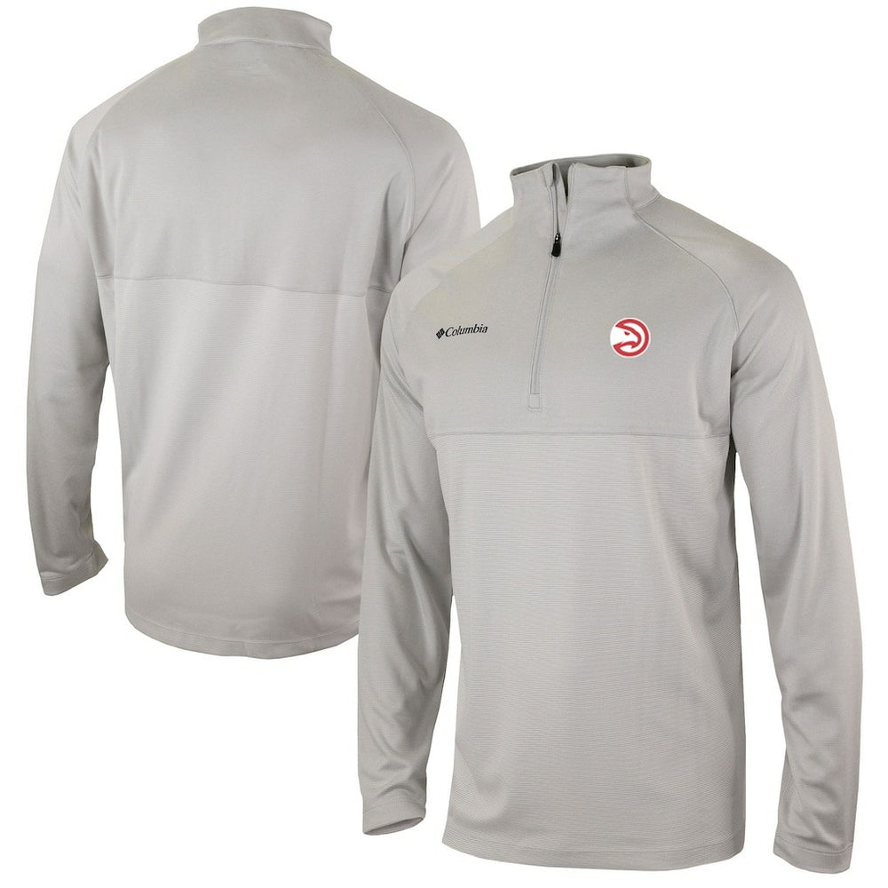 Atlanta Hawks Omni-Wick Rockin' It Quarter-Zip Pullover Top Heather Gray - Columbia