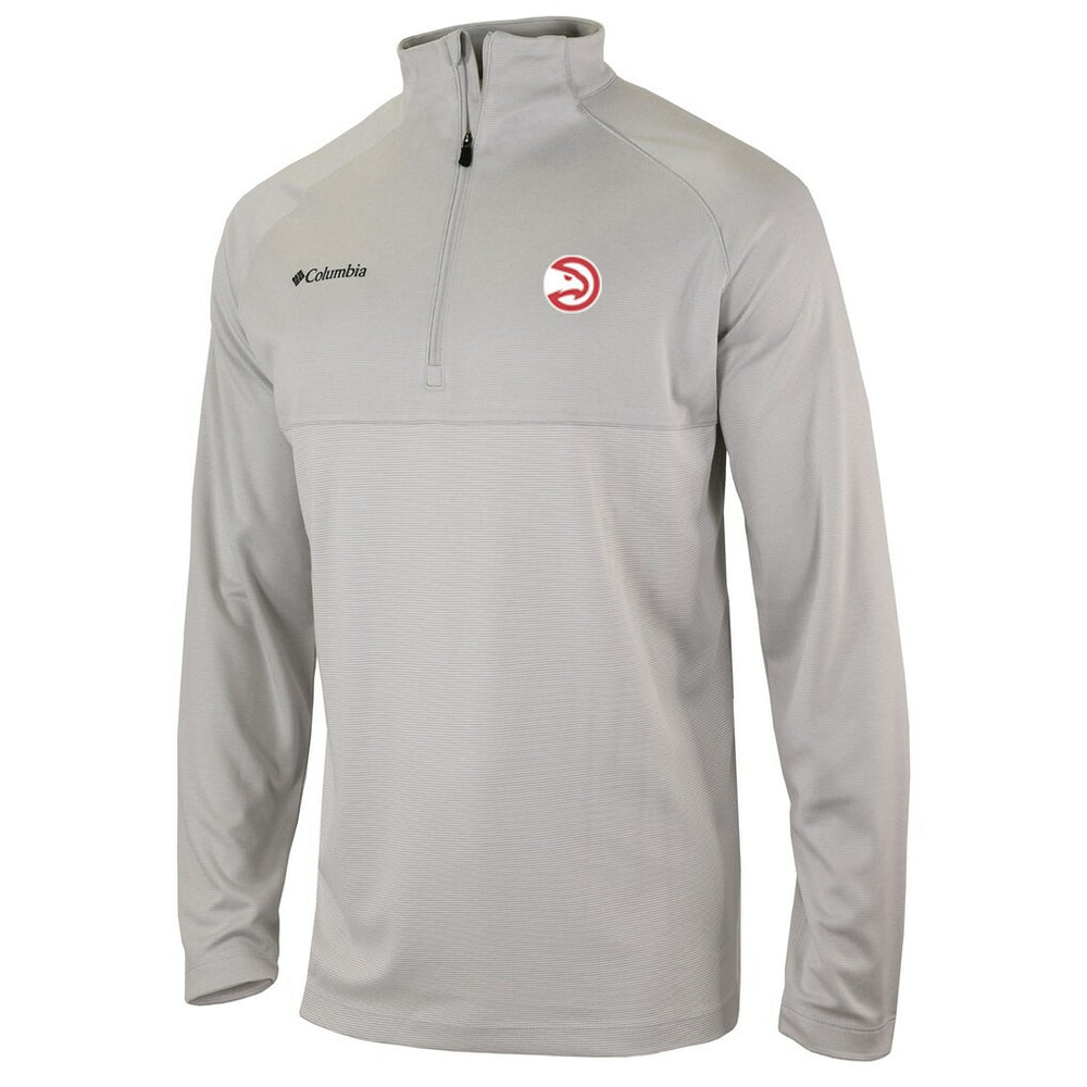 Atlanta Hawks Omni-Wick Rockin' It Quarter-Zip Pullover Top Heather Gray - Columbia