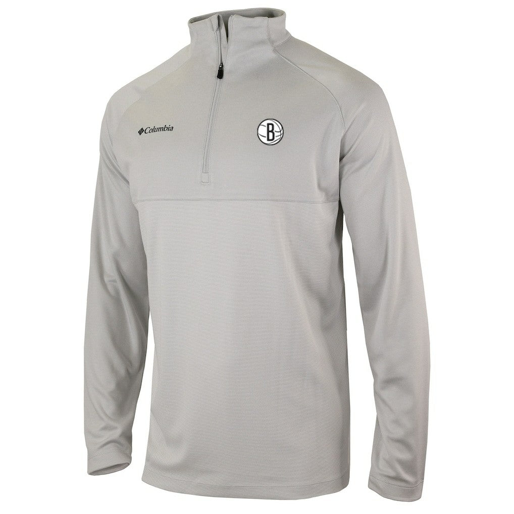 Brooklyn Nets Omni-Wick Rockin' It Quarter-Zip Pullover Top Heather Gray - Columbia