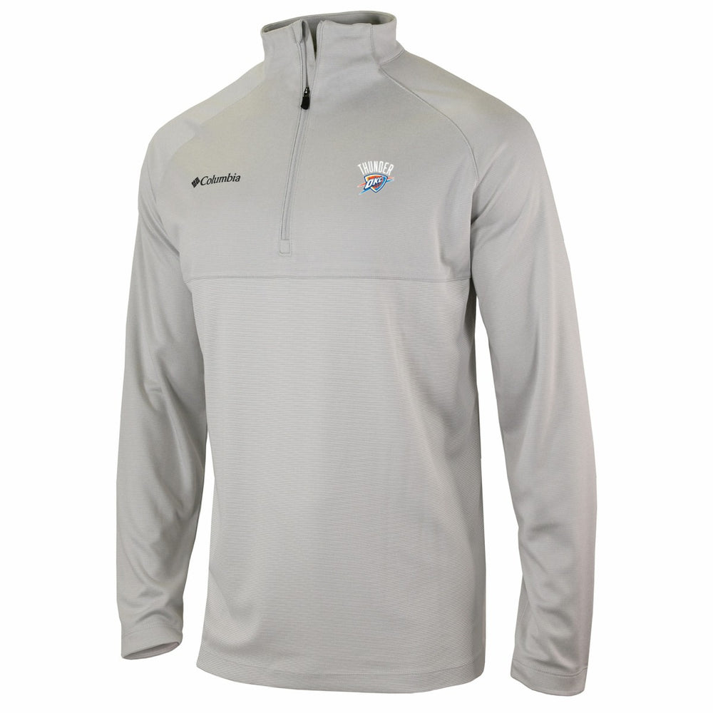 Oklahoma City Thunder Omni-Wick Rockin' It Quarter-Zip Pullover Top Heather Gray - Columbia