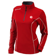 Atlanta Hawks Women's Omni-Wick Shotgun Quarter-Zip Pullover Top Red - Columbia