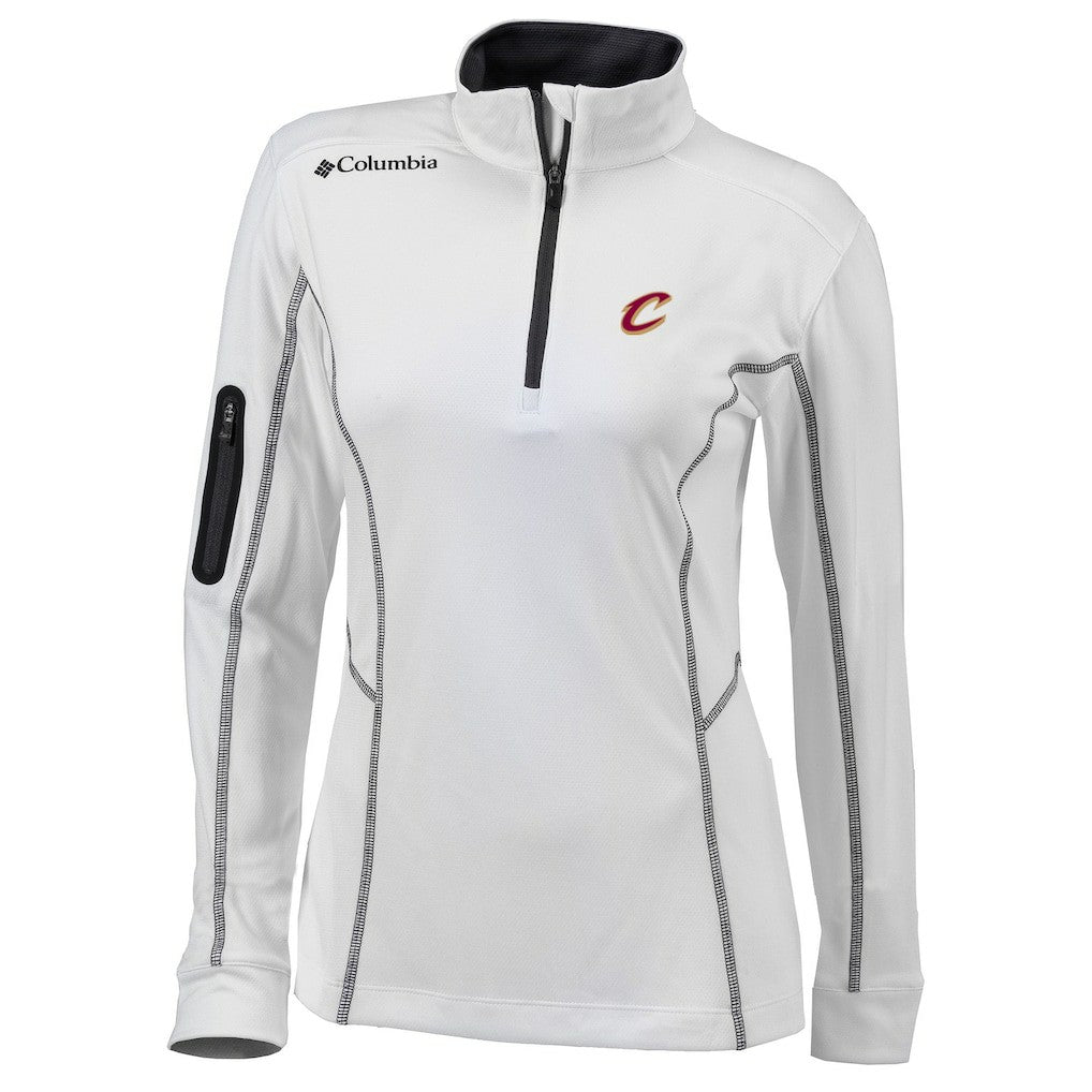Cleveland Cavaliers Women's Omni-Wick Shotgun Quarter-Zip Pullover Top White - Columbia